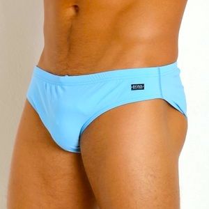 RARE Hugo Boss Crab Speedo-Style Swim Brief in Sky Blue Size Small / Medium